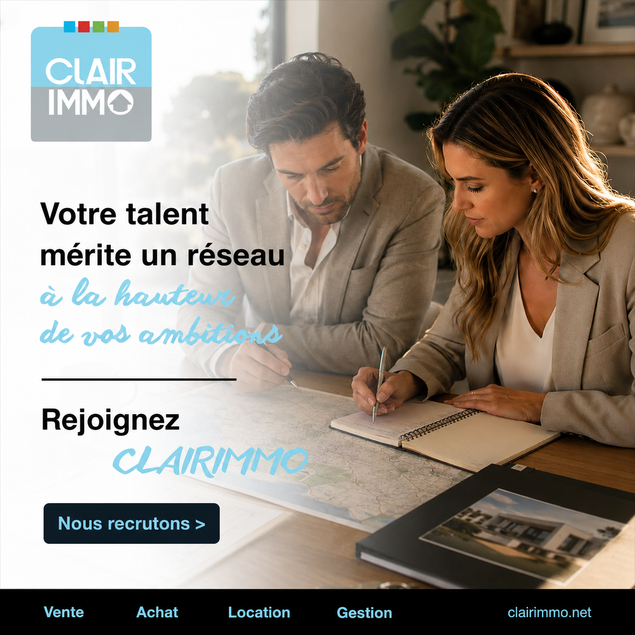 Rejoignez Clairimmo et donnez un nouvel élan à votre carrière